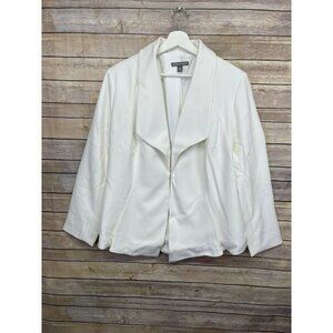 Jessica London 18W NWOT Blazer Winter White Solid Fitted Lined Career Long Slv